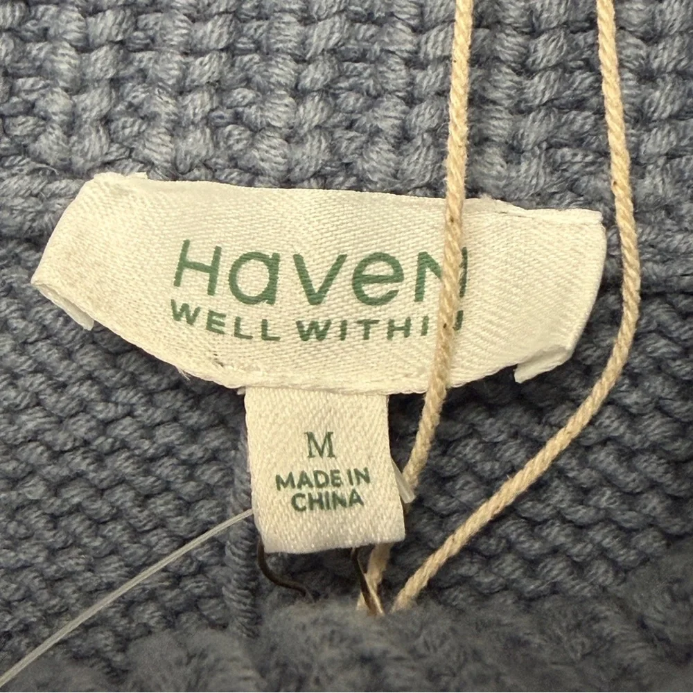 Haven Well Within Side Zip Cowl Neck Cable Knit Sweater Size Medium NWT - Picture 7 of 11